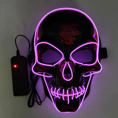 

Skull Mask Halloween Party Masque Masquerade Masks Neon Maske Light Glow In The Dark Mascara Horror Maska Glowing Masker Purge