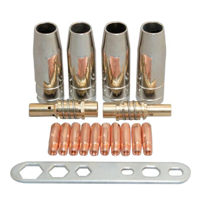 

17PCS Welding Torch Nozzle Part Kit Nozzle Sleeve Rod Tool Set for Binzel 15AK Welder Accessories