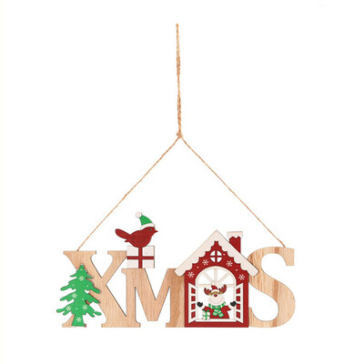 

Wood Christmas Elk Deer Ornaments Xmas Tree Hanging Decoration Pendant Gifts
