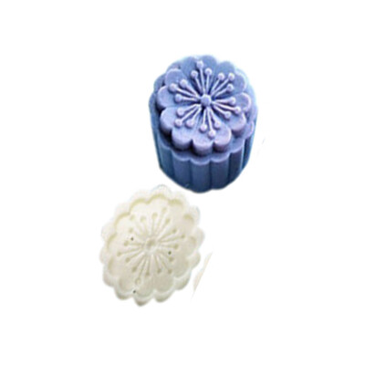 

JPGIF 4 Style Stamps 50g Round Flower Moon Cake Mold Mould White Set Mooncake Decor