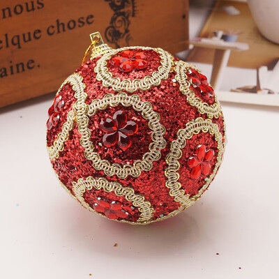 

Tailored Christmas Rhinestone Glitter Baubles Ball Xmas Tree Ornament Decoration 8CM