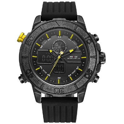 

WEIDE WH6108 Dual Display Quartz Digital Luminous Men Watch Sports 3ATM Waterproof Big Dial Large Face Stopwatch Timer Week Alarm