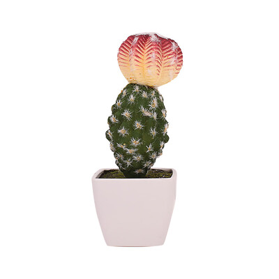 

Gobestart Simulated Potted Cactus Artificial Green Plant Potted Flower Art Home Decor