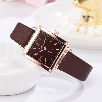 

〖Follure〗Single Eye Digital Scale Square Dial Simple And Stylish Ladies Quartz Watch