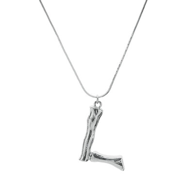 

Silvery Initial Letters Necklace Women Color Chain 2018 Fashion Long Necklaces Big Pendant Statement Necklace Collier Femme