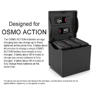 

3 IN 1 Battery Charger Hub for DJI OSMO Action Camera Smart Intelligent Battery Charge Box TF-Card Storage with TYPE-C interface