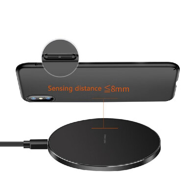 

QI Round Wireless Power Charger Pad With Indicator for Mobile Phone RedBlack