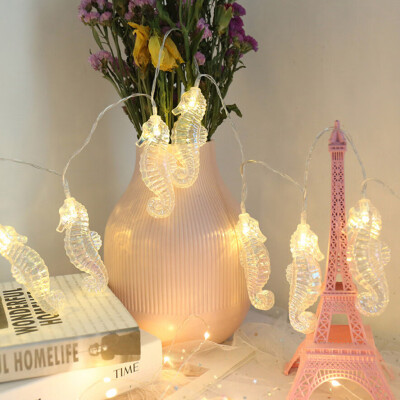 

Toponeto 15m 10 Lamp Seahorse Shell Marine Battery String Lamp Home Decoration Lamp