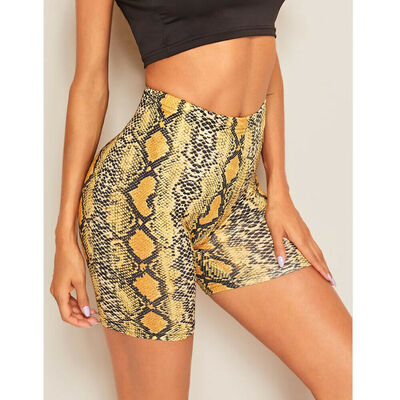 

LADIES WOMENS CYCLING SHORTS SNAKESKIN SHORT LEGGINGS ACTIVE CASUAL HOT PANTS