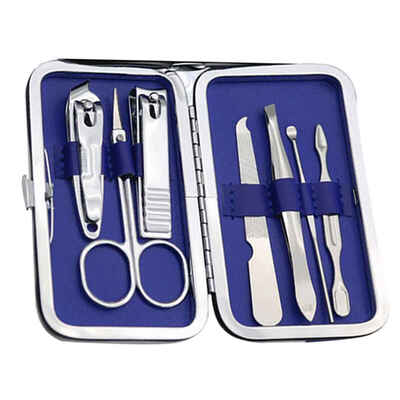 

7pcsset Nail Clippers Trimmer Kit Professional Utility Carbon Steel Manicure Nail Care Tools Set with PU Flower Case