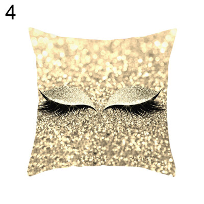 

Eyelash Print Pillow Case Sofa Waist Throw Cushion Cover Home Office Decoration