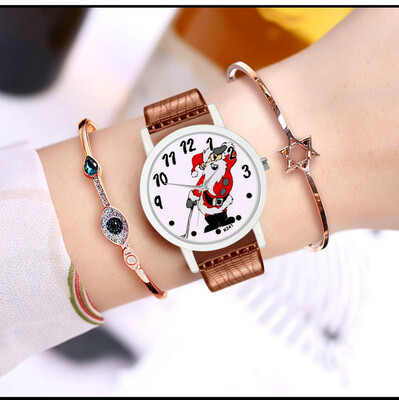 

Christmas Tree Snoman Deer Men And Women Students Watch Santa Claus New Hot Fashion Christmas Gift Quartz Watch Dropshipping &Ff