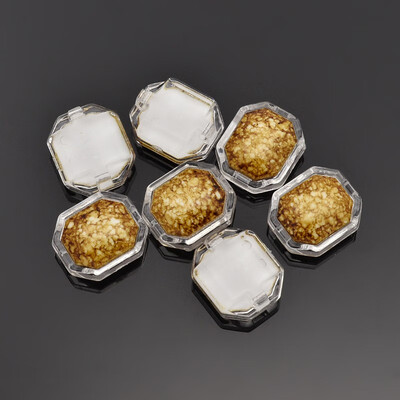 

Sew on Taiwan Acrylic Garment Accessories Rectangle Coffee 17x13x8mm Hole 1mm