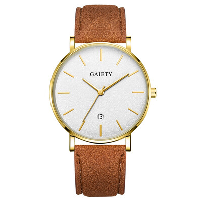 

Gobestart Fashion Simple Simple Casual Calendar Business Leather With Strap Mens Watch