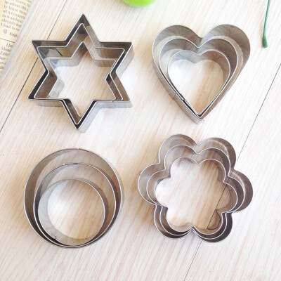 

12Pcs\Set Stainless Steel Baking Mold Kitchen Biscuit Cookie Cutter Fondant Mould Cake Decorating Tools