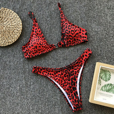 

Women Sexy Swimsuit Leopard Printed Swimwear Bodysuit Female Fitness Bikini