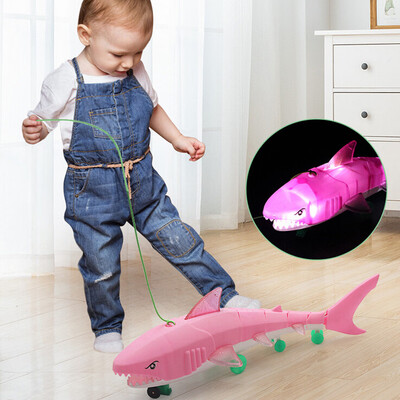 

Tailored LED Light Music Electric Toy For Boys Kids Gift Leash Shark Glow Toy Baby Toy