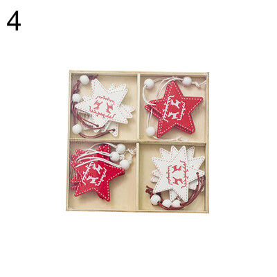 

Bells Star Elk Snowflake Christmas Tree Wooden Hanging Decoration Set with Box