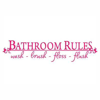 

〖Follure〗BATHROOM RULES Wash Brush Floss Flush Quote Saying Wall Sticker For Bathroom