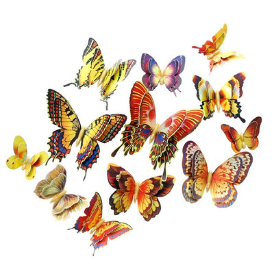 

12Pcs Wall Stickers Colorful PVC Butterfly Shape Wall Decal Sticker Home Living Room Nursery Refrigerator Stickers DIY Art Decorat