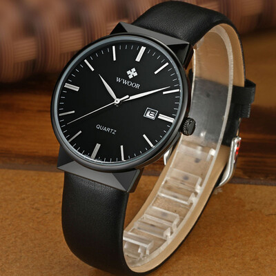 

WWOOR grip love explosion mens belt quartz watch calendar waterproof mens watch