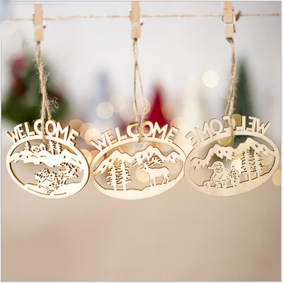 

Toponeto 3pcs Christmas Santa Claus Decorations Wooden Shapes Ornaments Craft Xmas Gifts