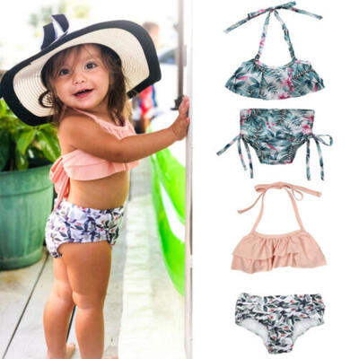 

Kids Girls Swimming Bikini Costume Swimwear Swimsuit Beach Clothes Clothing Gift