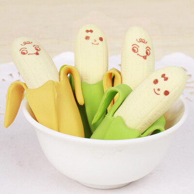

Siaonvr 2PCS Banana Fruit Style Rubber Pencil Eraser Office Stationery Gift Toy
