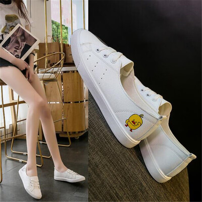 

2019 Women Sneakers Fashion totem Breathble Vulcanized Shoes Pu leather Platform Lace up Casual White Tenis Feminino D32