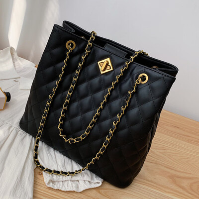

French minority large capacity women 2019 new fashion autumn&winter network celebrity rhombog chain bucket bag