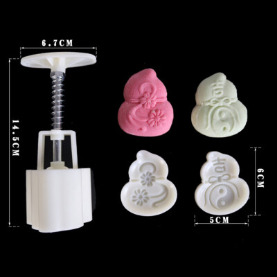 

Toponeto Mooncake Mold Flower Mid-autumn Festival Hand Press Moon Cake Cutter Molds Set