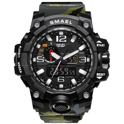 

SMAEL Mens Digital Wristwatch Multifuntional Outdoor Sport Watch Dual Display Waterproof