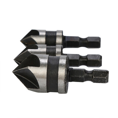 

〖Follure〗3 x Countersink Borings Bore Quick Change Drill Bit Tool Set for Wood Metal