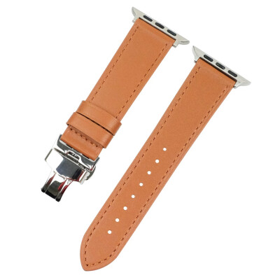 

〖Follure〗Leather Wrist Watch Strap Band Butterfly buckle For IWatch 4 Apple Watch 44mm