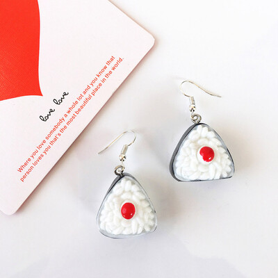 

DIY Cute Geometric Sushi Food Funny Earrings For Women Girl Jewelry