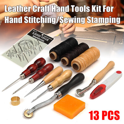 

〖Follure〗Leather Craft Tools Punch Kit Stitching Carving Working Sewing Saddle Groover