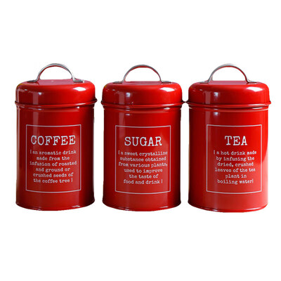 

3PcsSet Spice Jar Sugar Coffee Tea Canister Food Storage Home Kitchen Accessory