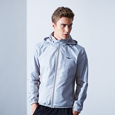 

Hongxing Erke ERKE Mens Jacket Sports Cap with Thin Jacket 51217308003 Silver Light Gray 2XL