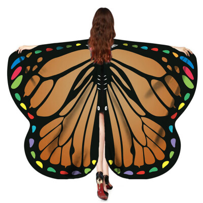 

Nomeni Women Butterfly Wings Shawl Scarves Ladies Nymph Pixie Poncho Costume Accessory