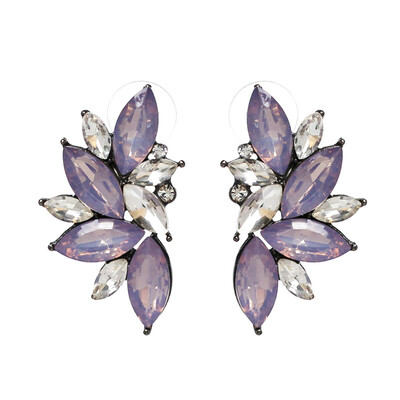 

JURAN 2018 New Arrival Fashion Gem Crystal Leaf Stud Earrings For Women Fashion Brand Party Earings Jewelry Popular Gift E2205