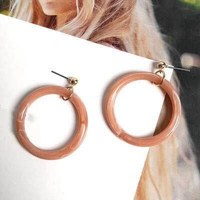 

1 Pair Acrylic Ear Studs Translucent Large Circle Ear Drop Unique Trend Trendy