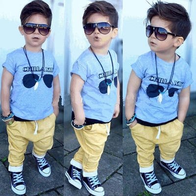 

2pcs Baby Boys Kids Romper Jumpsuit Tee TopPants Outfit Clothes Set 0-5 Years