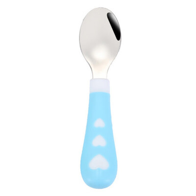 

1 pcs Stainless Steel Children Tableware Round Spoon Fork Cartoon Spoon Fork Set