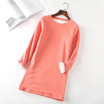 

Fashion Women Autumn Winter Bottom T-shirt Long Plus Thick Velvet Slim Warm Top Tee Tunic Basic Casual Pullovers Blouse