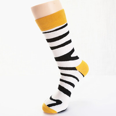 

Harajuku happy socks mens Fish zebra shark color block tube cotton dress casual wedding socks colorful novelty skateboard sock
