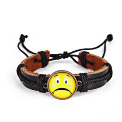 

Halloween Fashion Emoji Handmade Bracelet Women Knit Bangles Jewelry