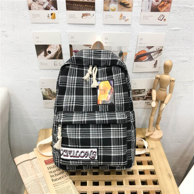 

Ins wind bag female college students shoulder bag Korean version of the tide high school gygo ancient sense girl day line canvas b