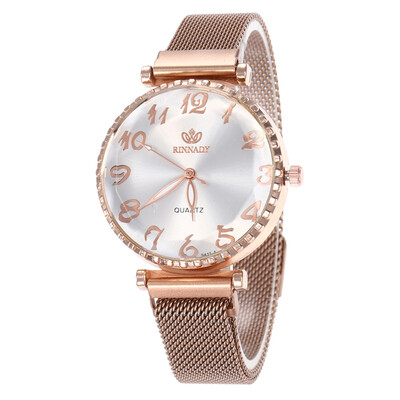 

Digital magnet stone strap ladies quartz watch wholesale student popular watch