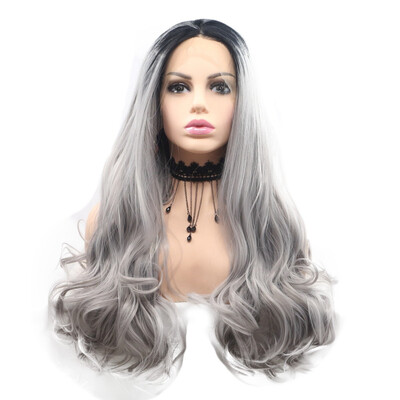 

Amazing Star Lace Frontal Wigs Long Natural Wave Heat Resistant Fiber Middle Part Synthetic Hair with Baby Hair