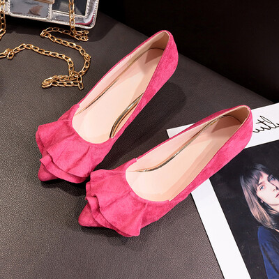 

Europe station autumn pointed suede skirt Candy-colored fine heel shoes high heels fashion Joker womens shoes